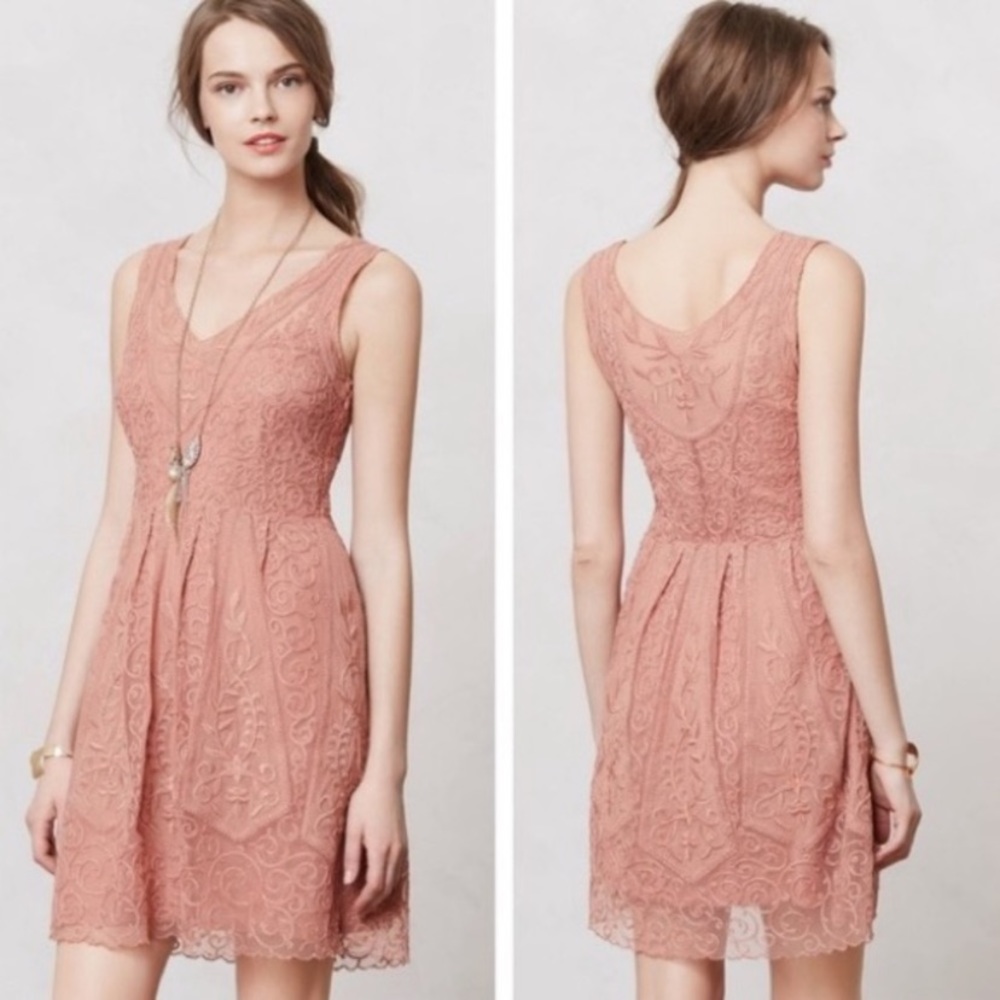 ANTHRO | Yoana Baraschi Floral Embroidered mini Dress
